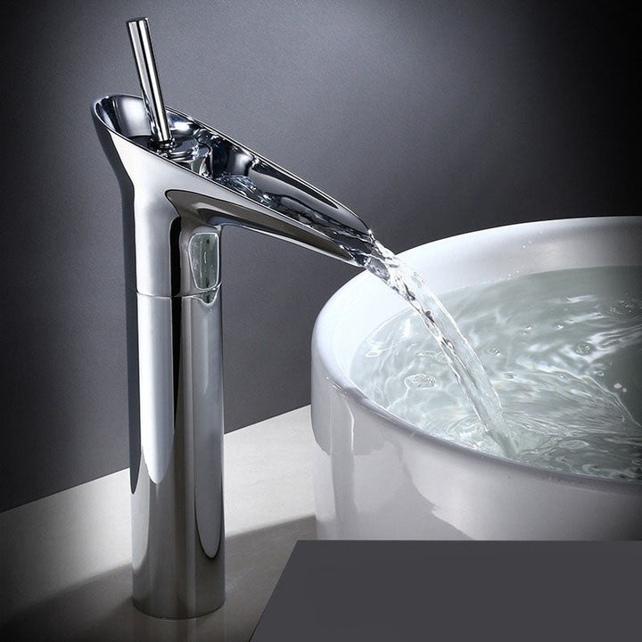 Luxurious Brass Waterfall Sink Faucet for Opulent Bathroom Sinks | Stornfield