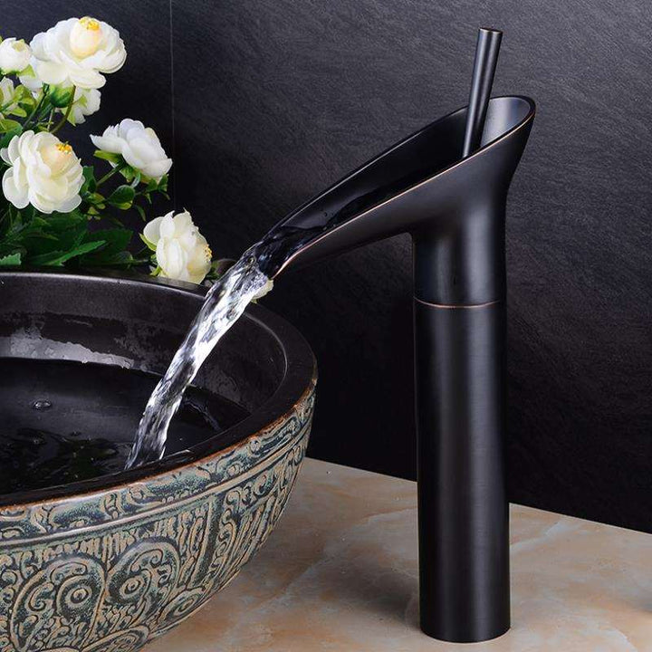 Luxurious Brass Waterfall Sink Faucet for Opulent Bathroom Sinks | Stornfield