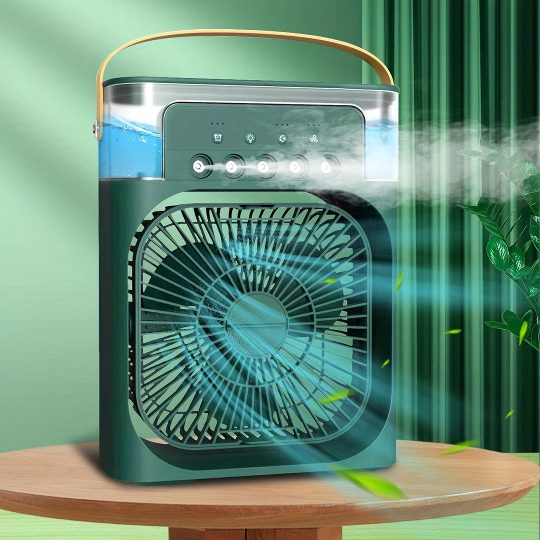 1pc Portable Air Conditioner, Household Small Air Cooler, Hydrocooling Fan, Portable Air Adjustment For Office, 3 Speed Air Cooling Fan Humidifier, 5pcs Humidified Spray Heads For Home Appliances | Stornfield