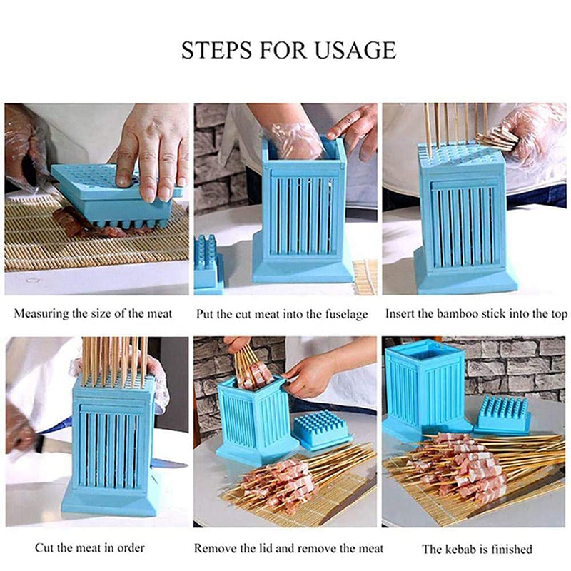 BBQ Skewer Meat Maker Meat Skewer Tool 49 Holes BBQ Box BBQ Skewer Box | Stornfield