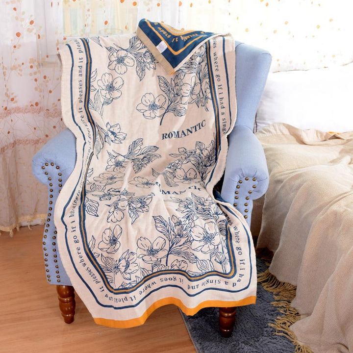 Flower Mixed Color Reversible Cotton Bath Towel | Stornfield