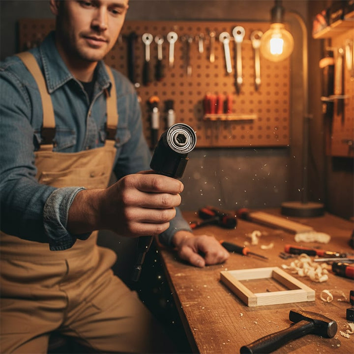 Drill machine angle attachment with accessory set | Stornfield