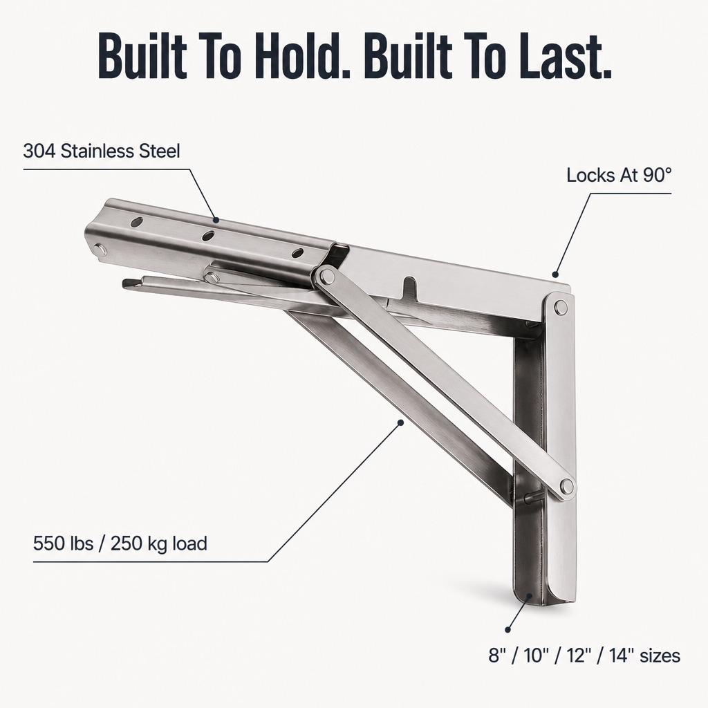 FlexiMount Folding Consoles made of Stainless Steel | Stornfield