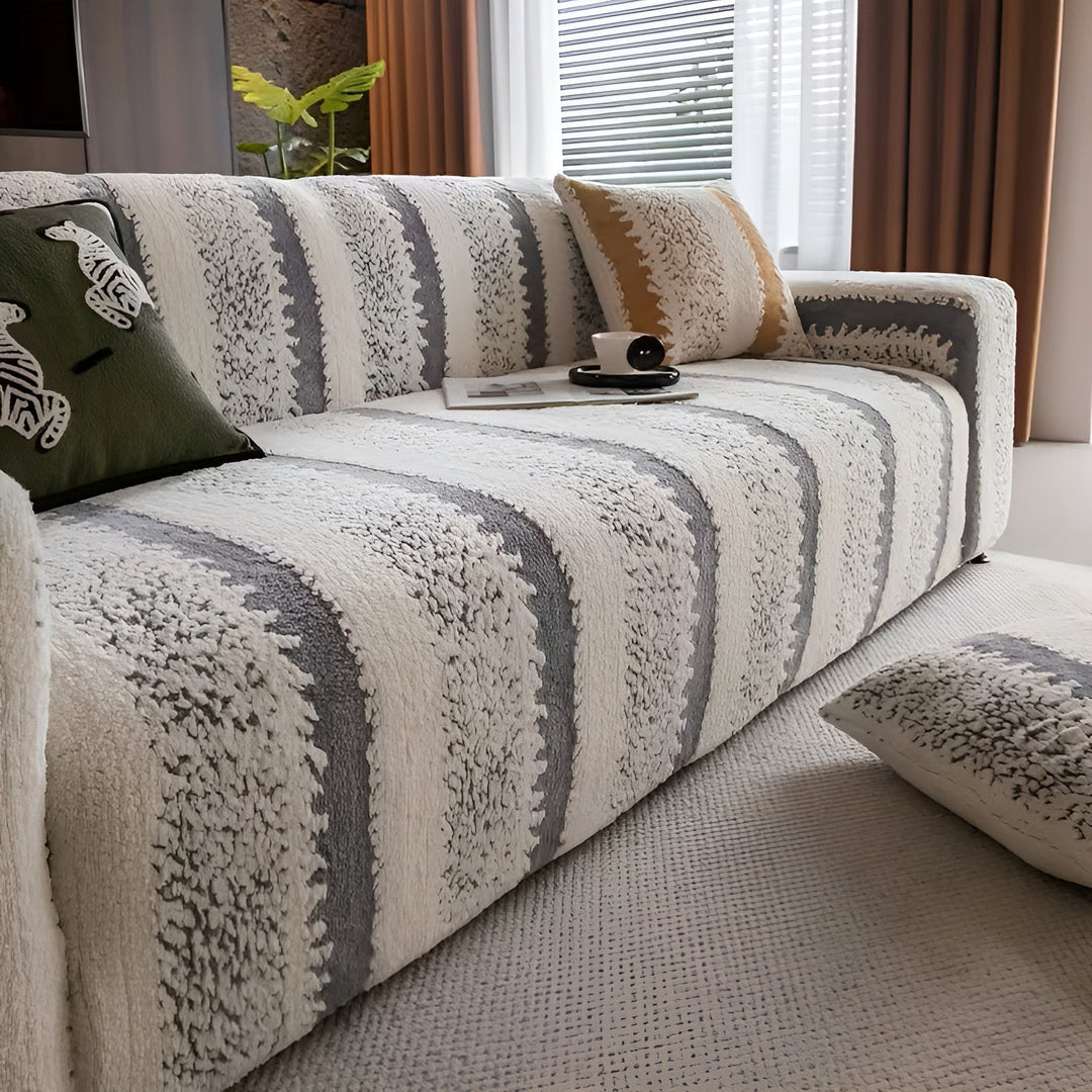Plush sofa cover (2 pieces) – Soft, warm and decorative | Protects your sofa stylishly | Stornfield