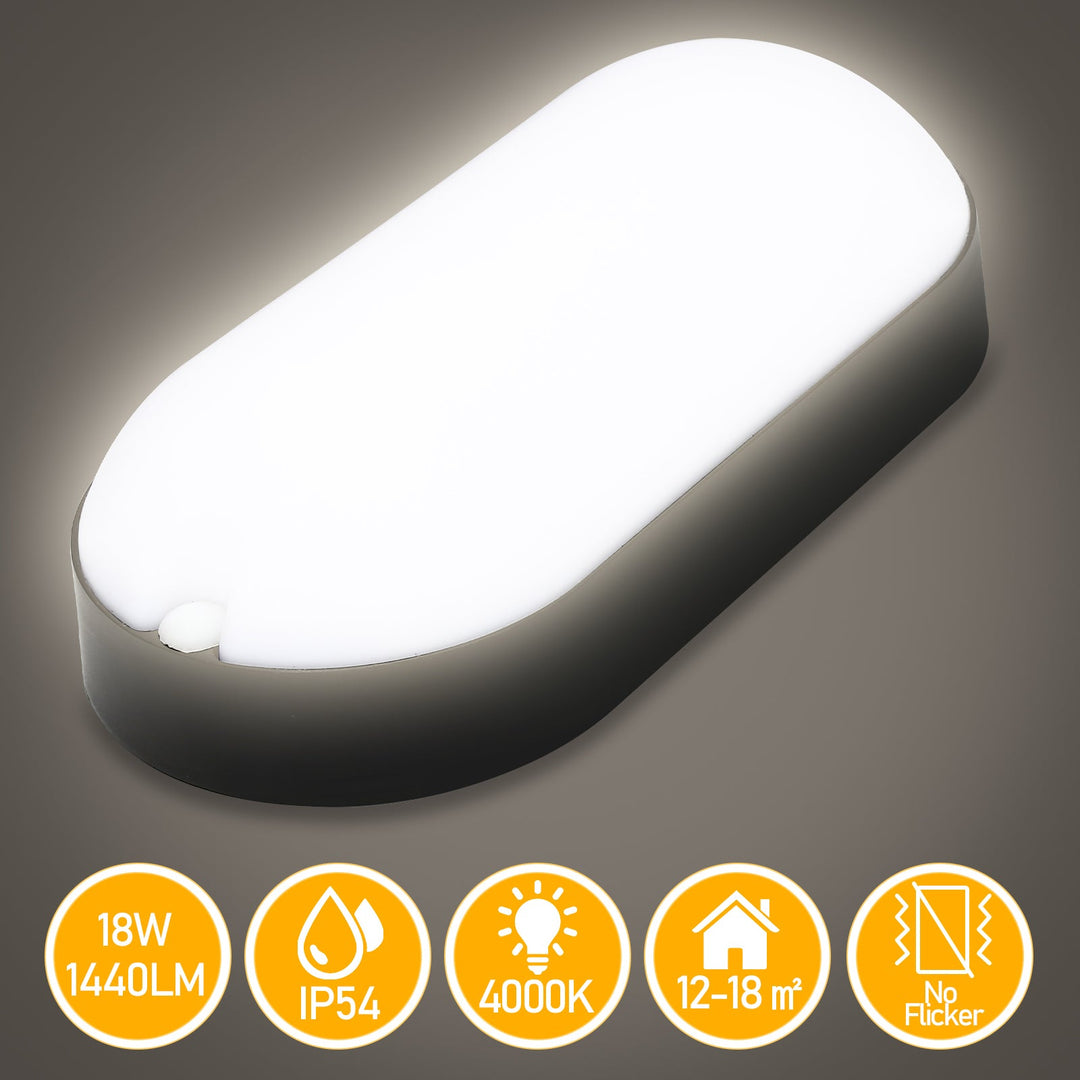 15W LED Moisture-Proof Light IP54 2 Pieces | Stornfield