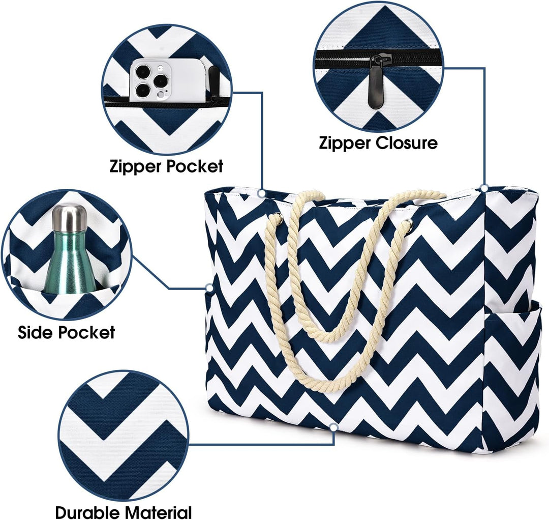 Waterproof Large Tote with Zipped Storage for Work & Play | Stornfield