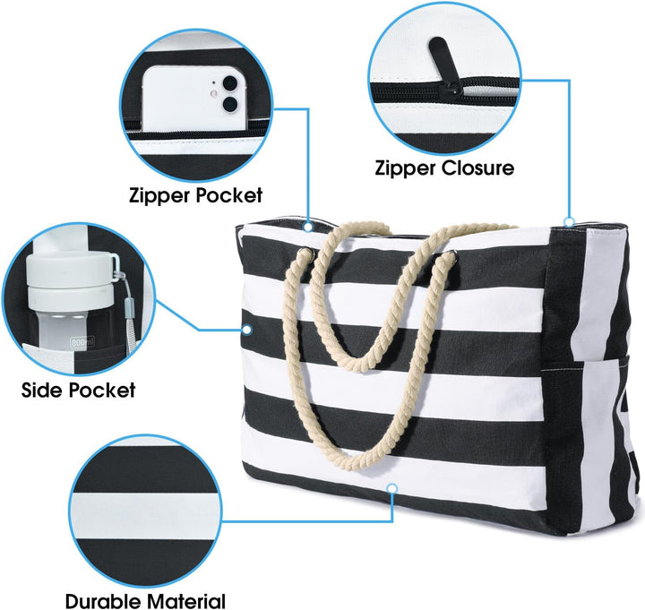 Waterproof Large Tote with Zipped Storage for Work & Play | Stornfield