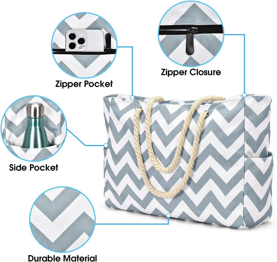 Waterproof Large Tote with Zipped Storage for Work & Play | Stornfield