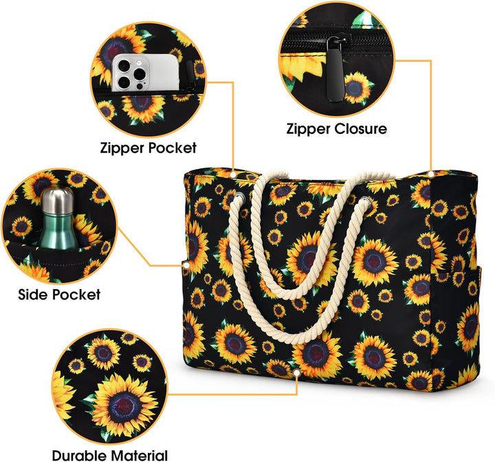 Waterproof Large Tote with Zipped Storage for Work & Play | Stornfield