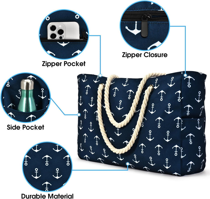 Waterproof Large Tote with Zipped Storage for Work & Play | Stornfield