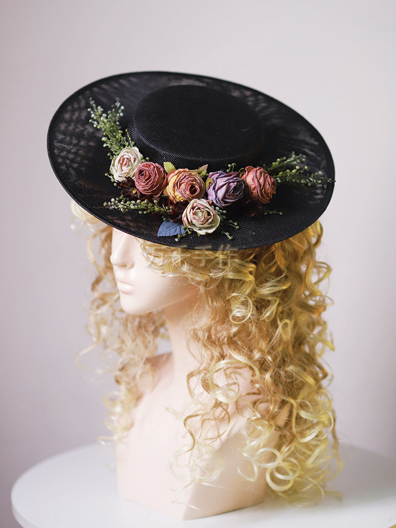 Stornfield | Handmade French Hat, Retro And Elegant Hollow Flower Forest Style Flat Hat
