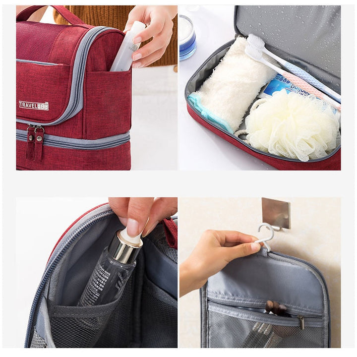 Large-Capacity Hanging Toiletry Bag Organizer – Multi-Compartment Travel Case | Stornfield