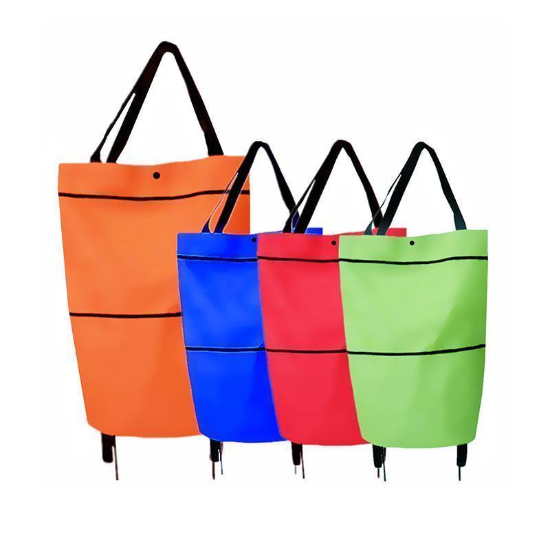 Foldable shopping trolley with expandable wheels | Stornfield