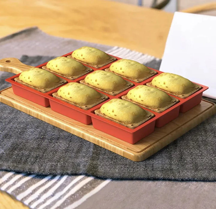 Large Mini Loaf Silicone Cake Pan with 9 Cavities, Non-Stick | Stornfield