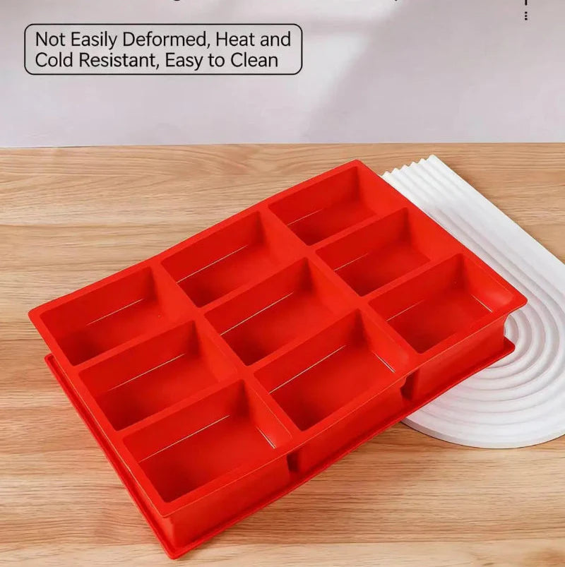Large Mini Loaf Silicone Cake Pan with 9 Cavities, Non-Stick | Stornfield