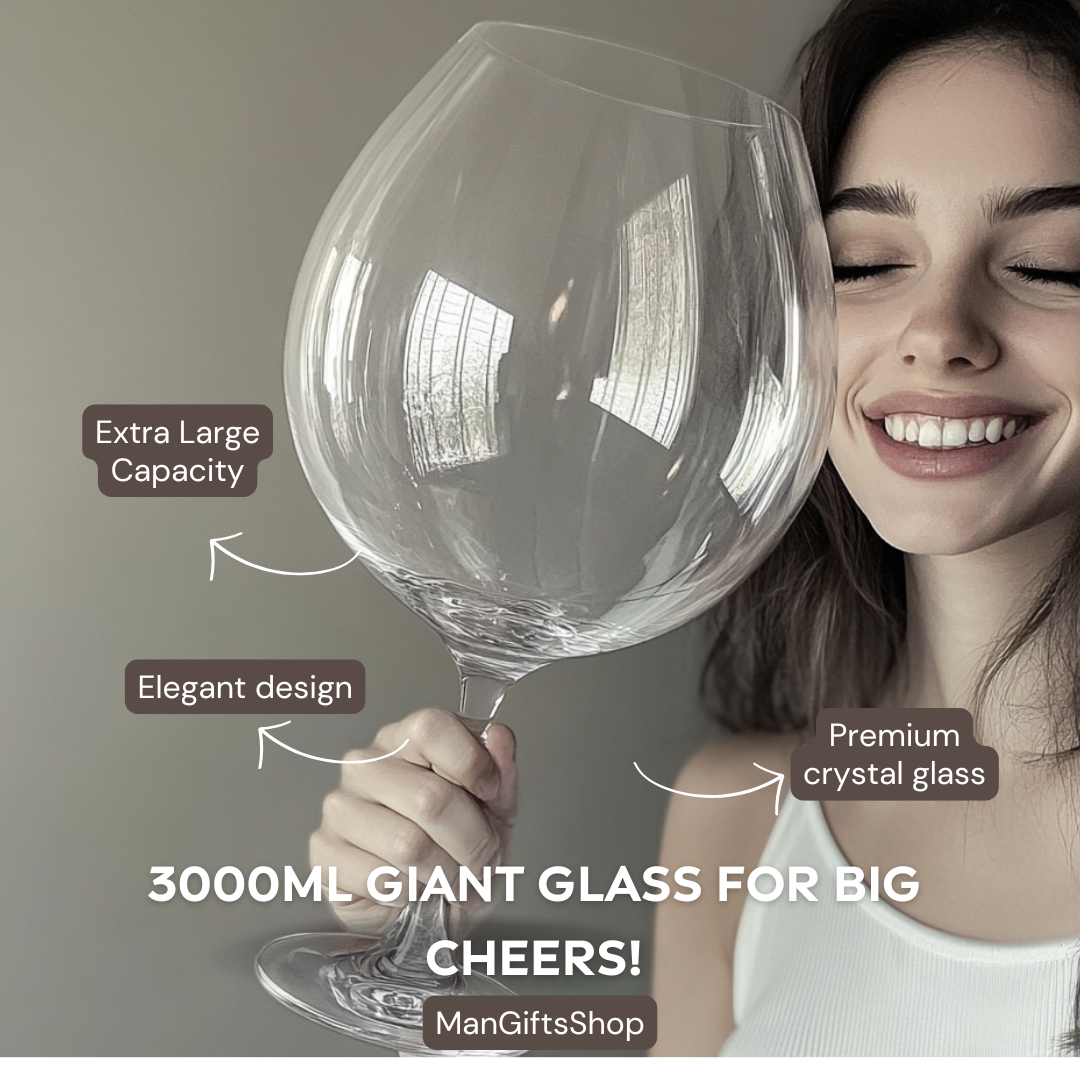 Stornfield | Huge 106oz Wine Glass and Beer Mug Combo - 3000ML Extra Large Crystal Glass for Parties, Weddings and Celebrations
