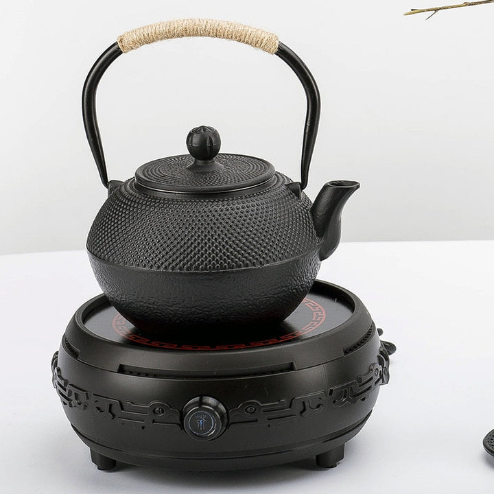 Black Iron Kettle with Infuser Cast Iron Tea Kettle for Water Boiling | Stornfield