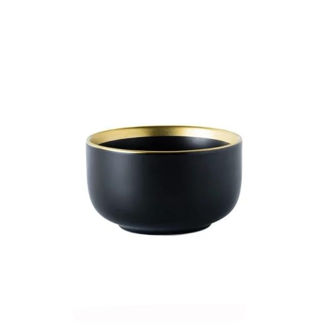 Black Porcelain Dinner Plates Dish Plates and Bowls Set Dinnerware Set | Stornfield