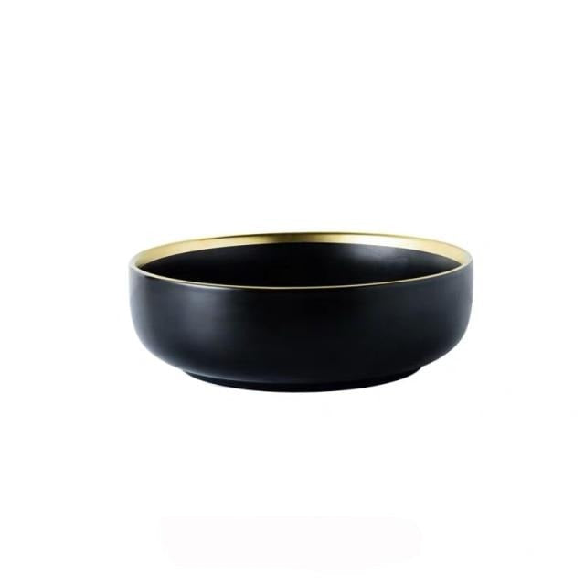Black Porcelain Dinner Plates Dish Plates and Bowls Set Dinnerware Set | Stornfield