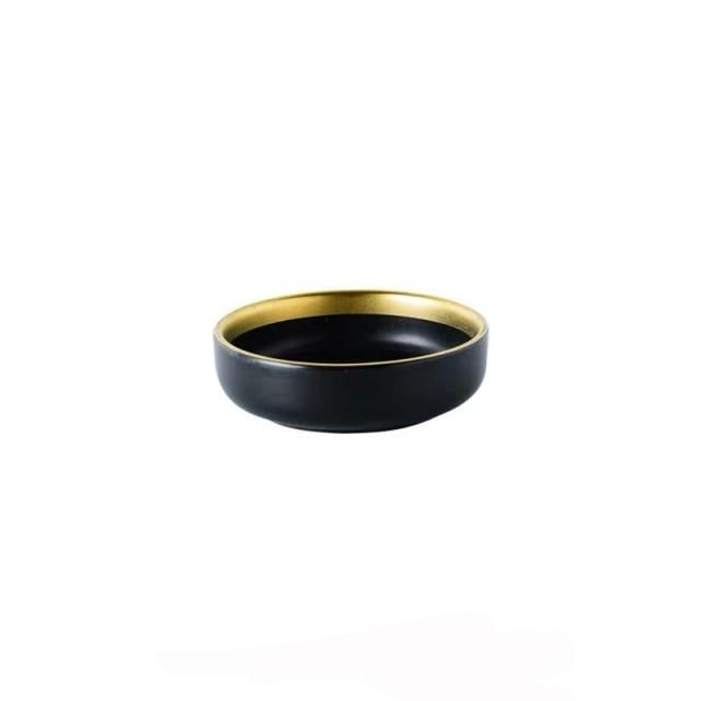 Black Porcelain Dinner Plates Dish Plates and Bowls Set Dinnerware Set | Stornfield
