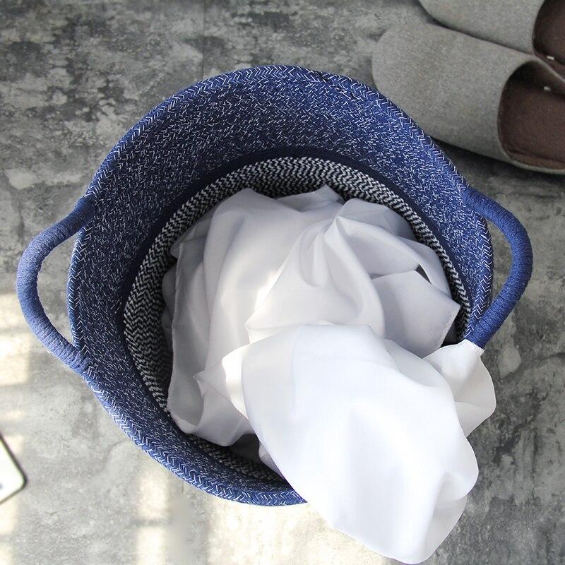 Stornfield | CoastalNest Panier de Rangement avec Poignées | Panier Décoratif Bleu Coastal | Organisation Fonctionnelle & Stylée