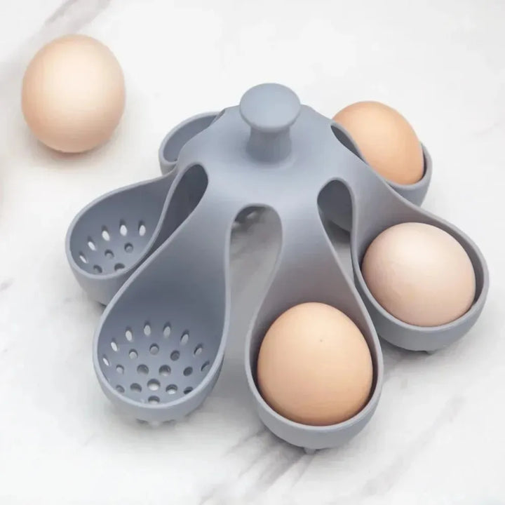 Boiled Egg Holder Silicone Egg Steamer Tray with Anti-Scald Handle | Stornfield