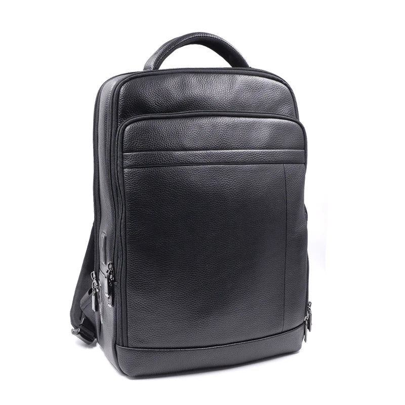 Premium Leather Backpack with Fingerprint Lock – Men’s Anti-Theft Backpack | Stornfield