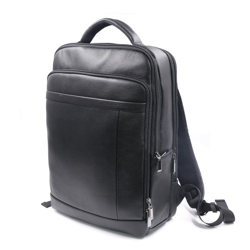 Premium Leather Backpack with Fingerprint Lock – Men’s Anti-Theft Backpack | Stornfield