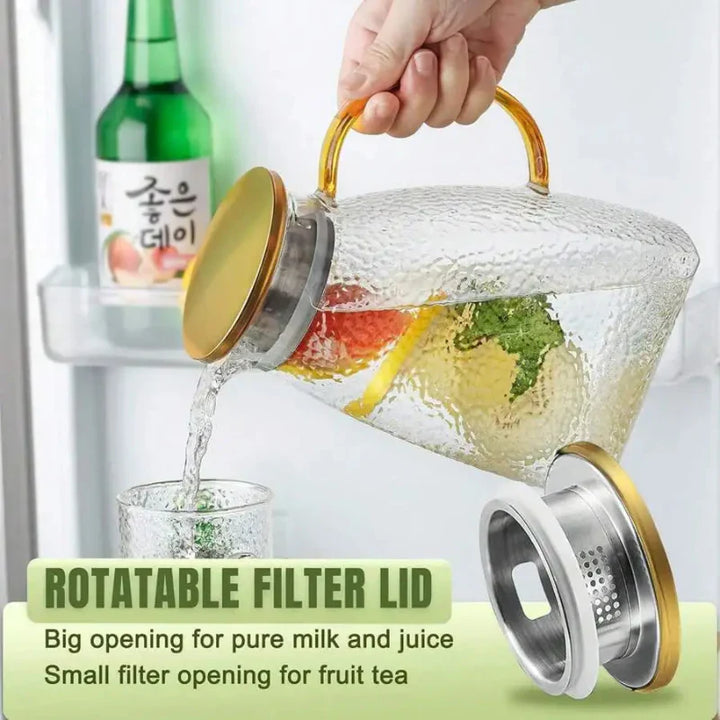 Borosilicate Glass Pitcher With Handle And Lid Ice Tea Glass Pitcher | Stornfield