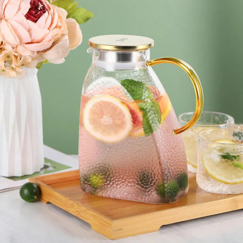 Borosilicate Glass Pitcher With Handle And Lid Ice Tea Glass Pitcher | Stornfield