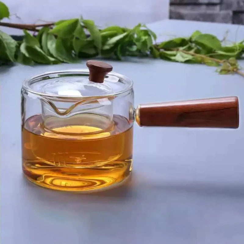 Borosilicate Sphere Teapot Kettle Heat-Resistant Wooden Handle Tea Infuser | Stornfield