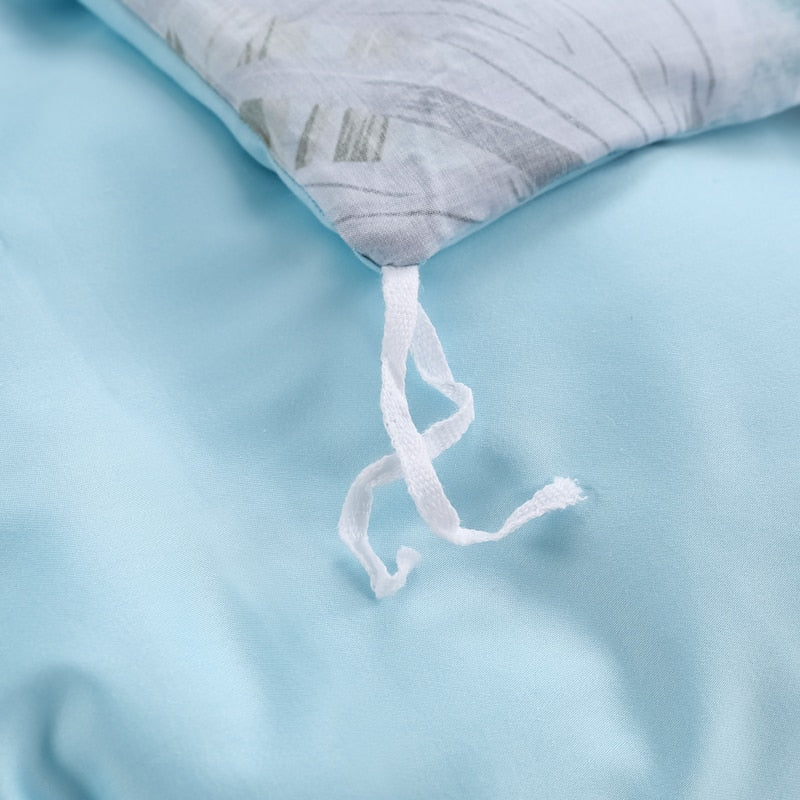 Azure Bloom Duvet Cover Set (Egyptian Cotton, 500 TC) | Stornfield