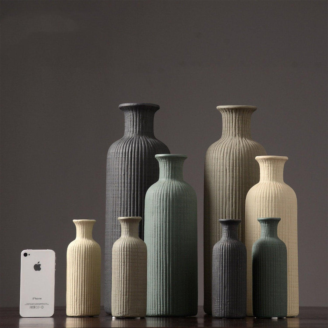 Stornfield | Ceramic vase beige brown grey flowers | Home decor item
