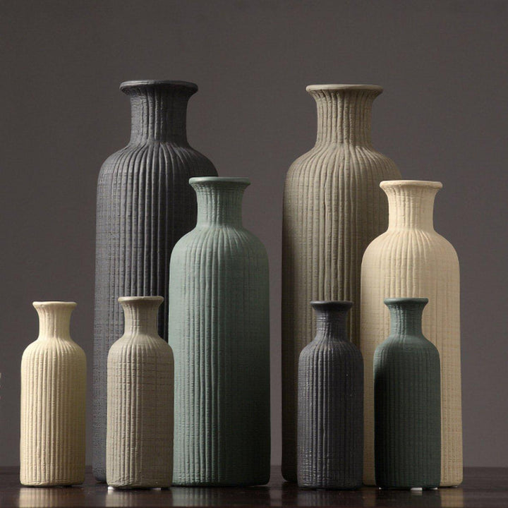Stornfield | Ceramic vase beige brown grey flowers | Home decor item