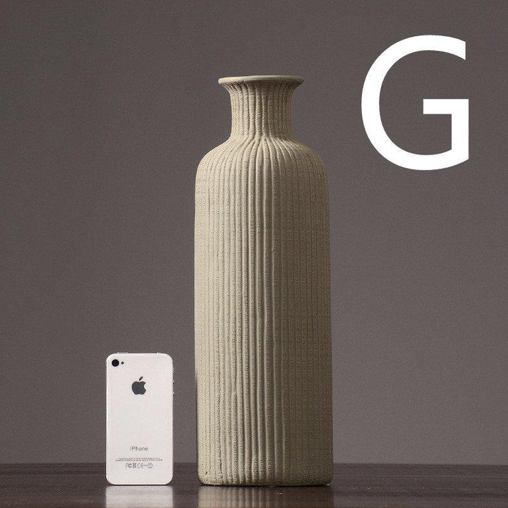 Stornfield | Ceramic vase beige brown grey flowers | Home decor item