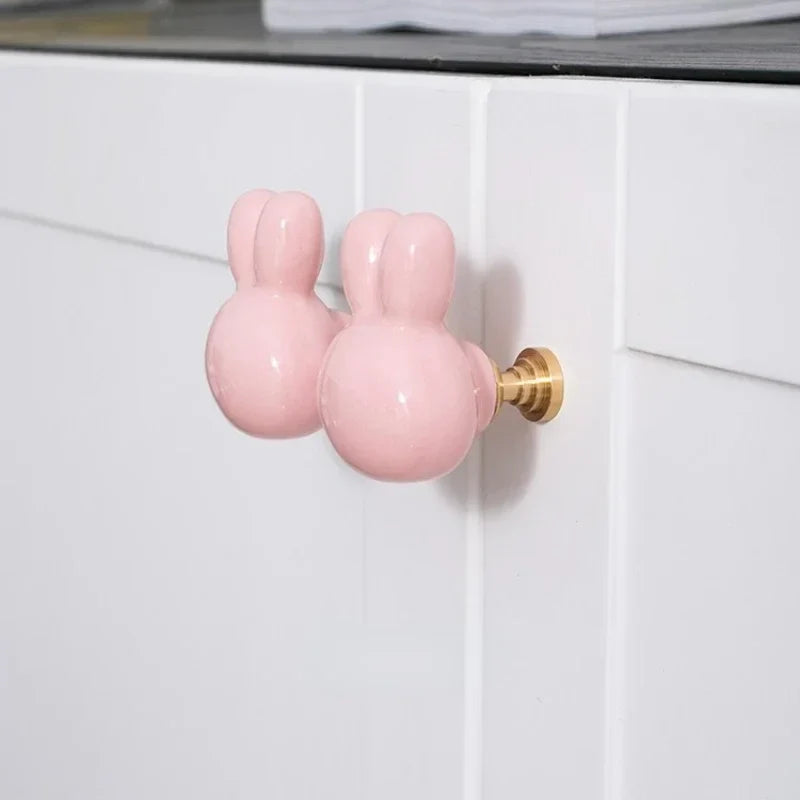 Bunny Ceramic Drawer Knobs Cute Pull Handles for Kids Room | Stornfield
