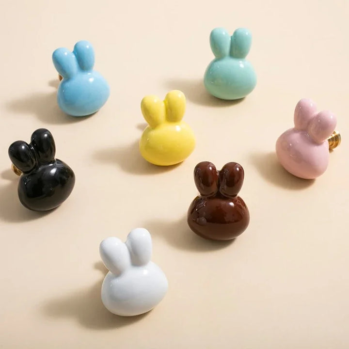 Bunny Ceramic Drawer Knobs Cute Pull Handles for Kids Room | Stornfield