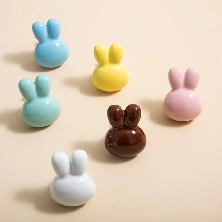 Bunny Ceramic Drawer Knobs Cute Pull Handles for Kids Room | Stornfield