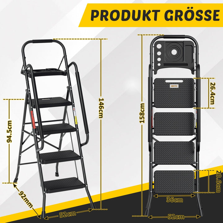 Folding Ladder 4 Steps/5 Steps with Removable Armrests | Stornfield