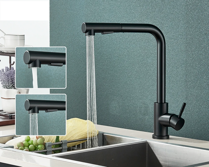 FlexiJet Black extendable kitchen faucet Stornfield
