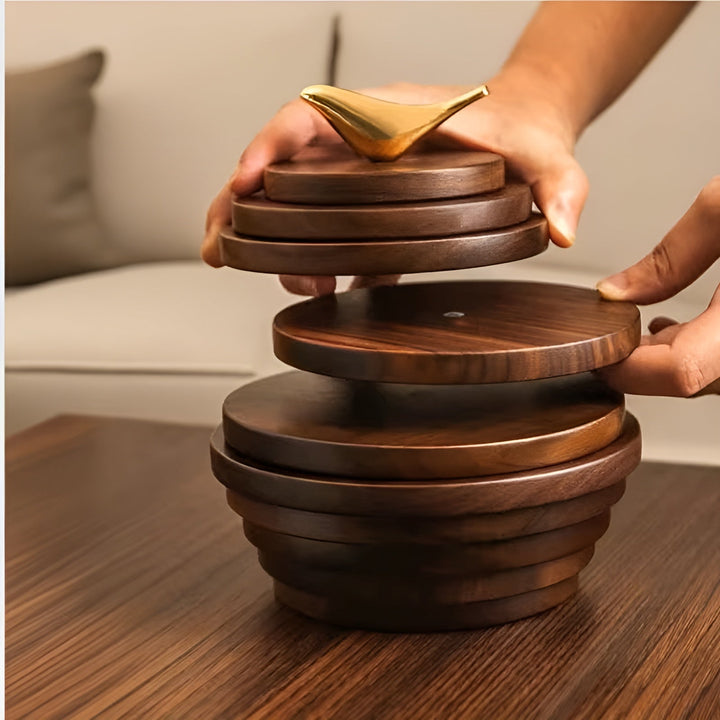 Walnut Wood Coaster – Heat Resistant & Anti-Scalding | Ideal for Cups, Glasses, and Pots | Stornfield