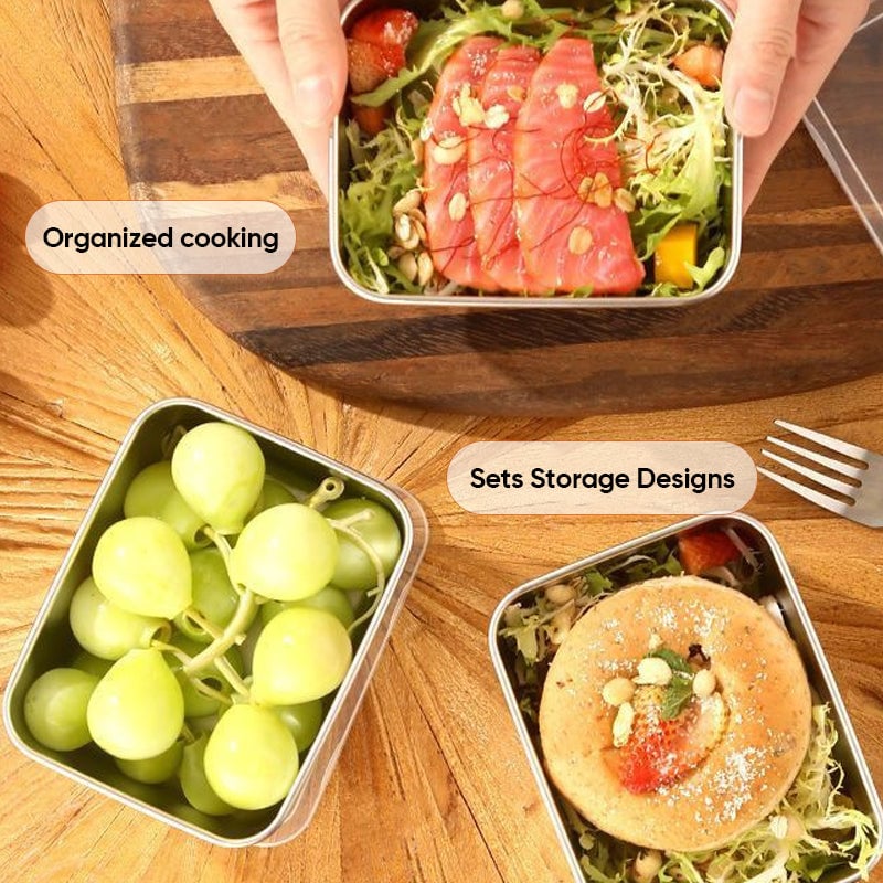 Stornfield | Stainless Steel Food Storage Container with Lid, Storage Box for Lunch, Snacks
