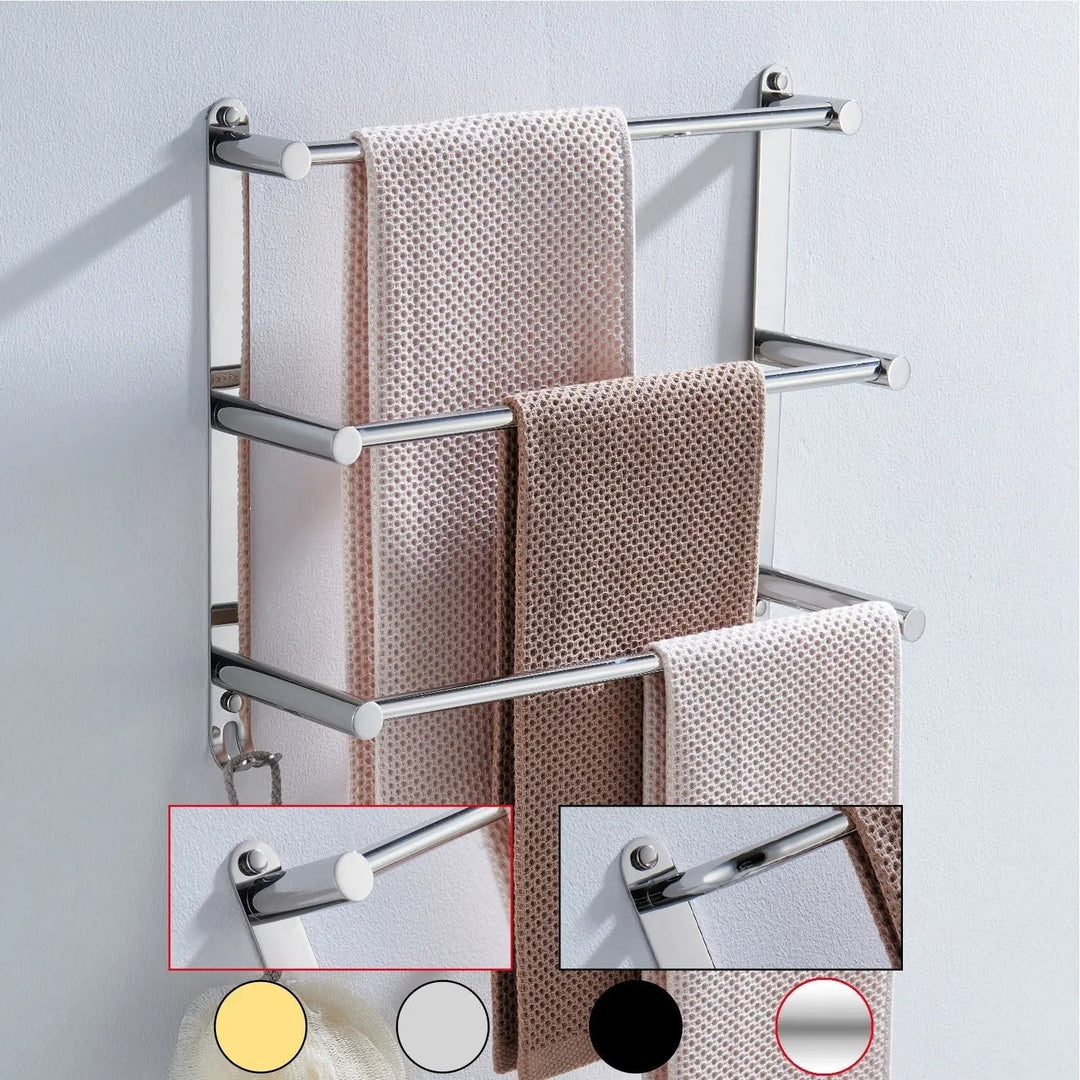 Towel holder stainless steel 3 rods wall mounting | Stornfield