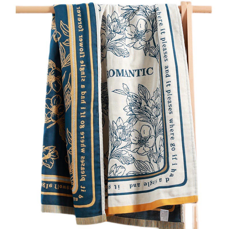 Flower Mixed Color Reversible Cotton Bath Towel | Stornfield