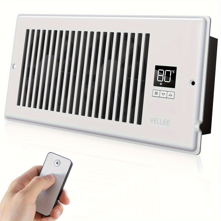 4" x 10" Smart Register Booster Fan – HVAC Building Supplies with Remote Control, Thermostat Control – Quiet Operation for Efficient Heating and Cooling | Stornfield