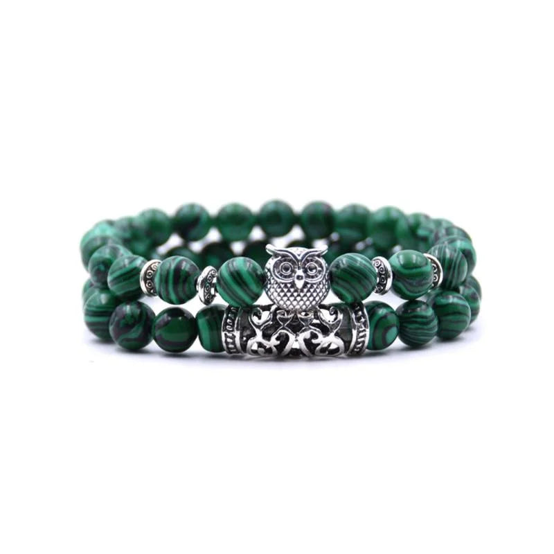 Stornfield | Bracelet en pierre naturelle avec charme hibou