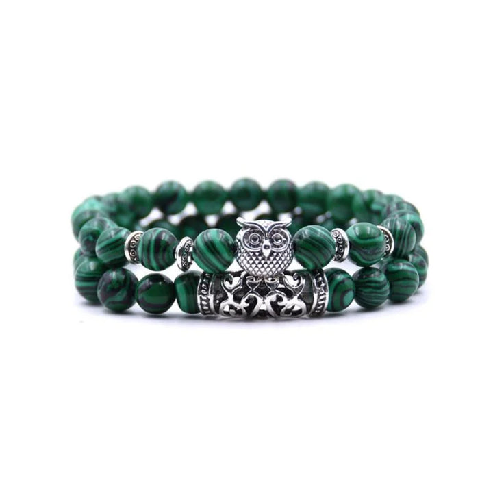 Stornfield | Bracelet en pierre naturelle avec charme hibou