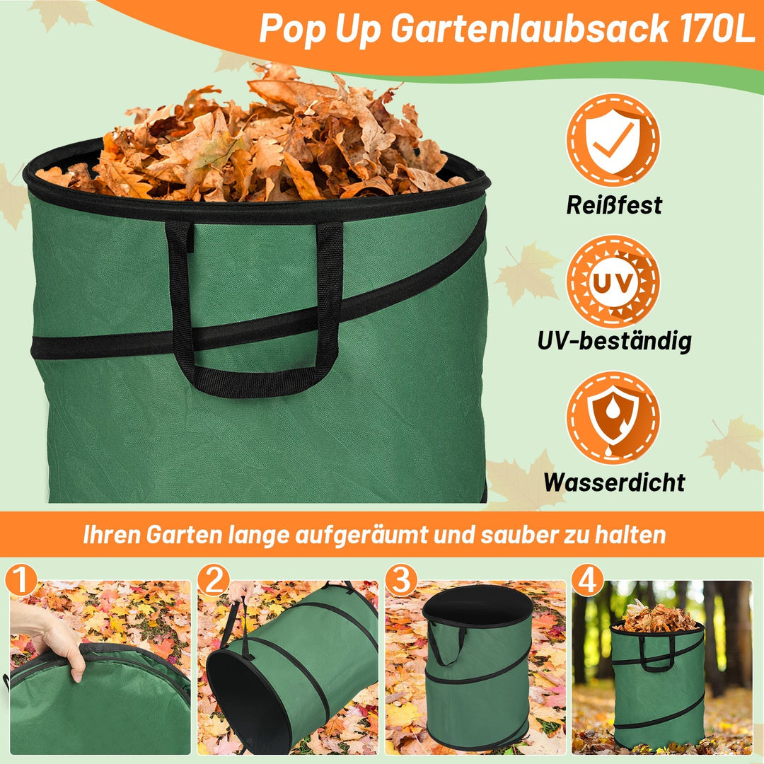 Gartensack Pop Up Garden Waste Bag 170L with Handles | Stornfield