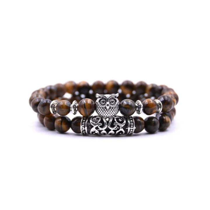 Stornfield | Bracelet en pierre naturelle avec charme hibou