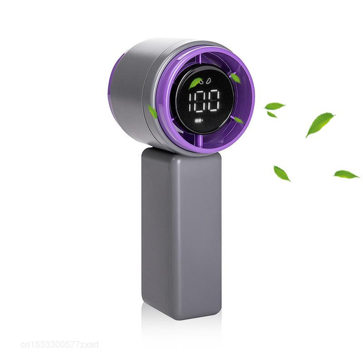 Compact High-Speed Handheld Fan with Digital Display - USB Rechargeable, 5 Speeds | Stornfield